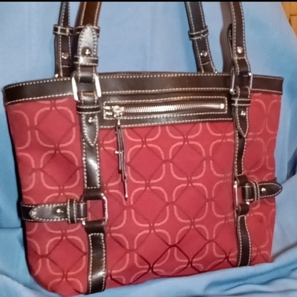 Stylish Red and Brown Women's Tote Bag
